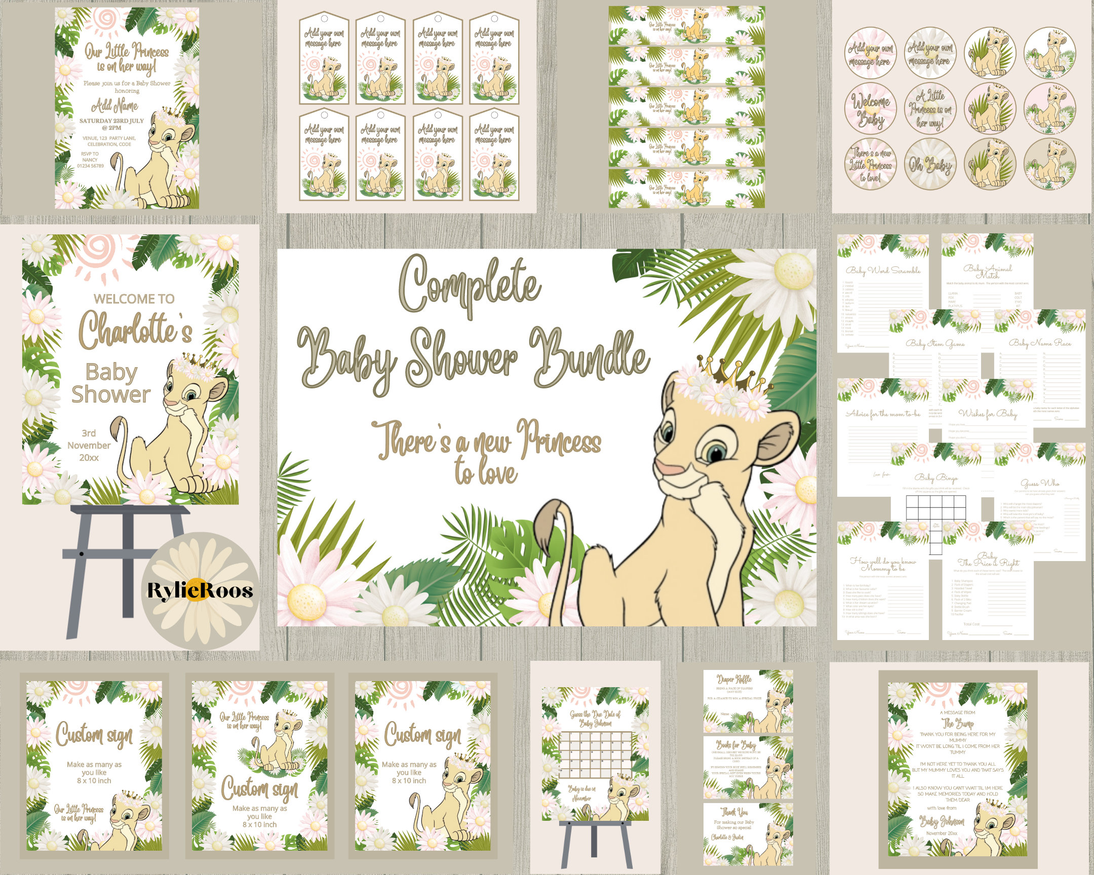 Lion King Nala Baby Shower Invitations
