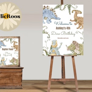 Dinosaur Birthday Welcome Sign: Stegosaurus Party Decor (Digital Design)
