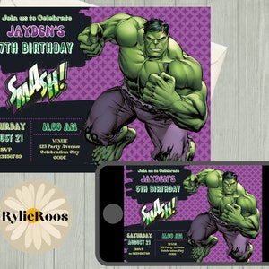 Superhero Birthday Invitation: Editable Kids Evite (Digital Invite)