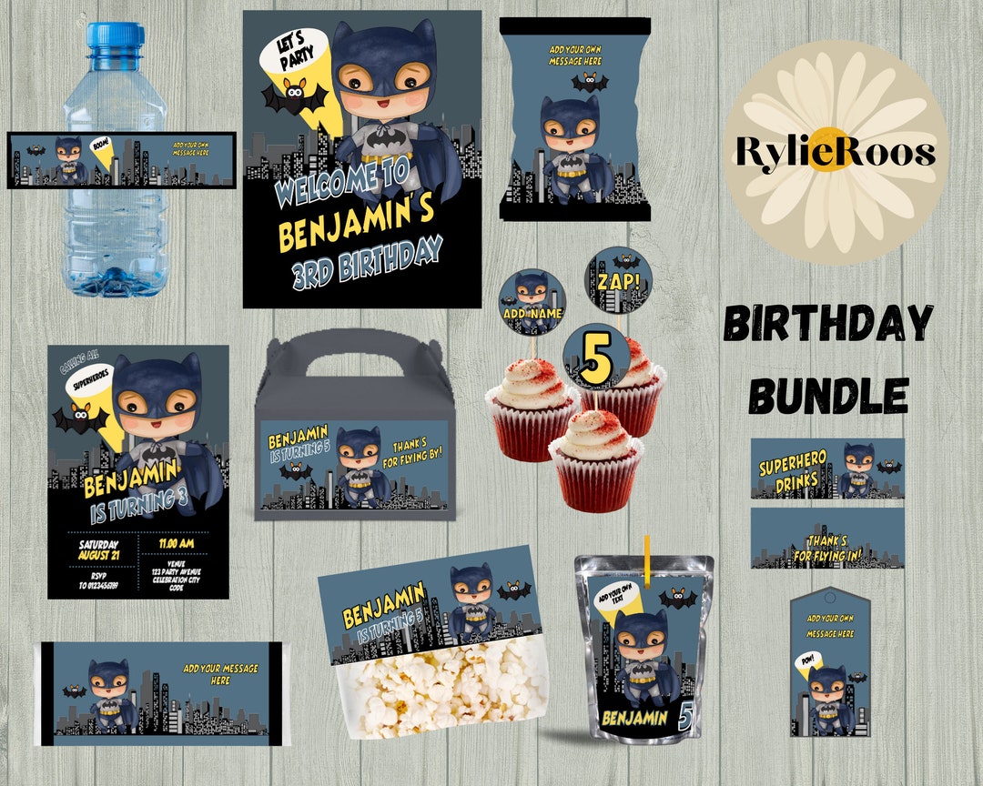 Bat Guy Birthday Party Bundle, Bat Superhero Birthday Party Decor, Bat ...