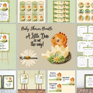 Dinosaur Baby Shower Bundle: Gender Neutral Dino Decor (Digital Download