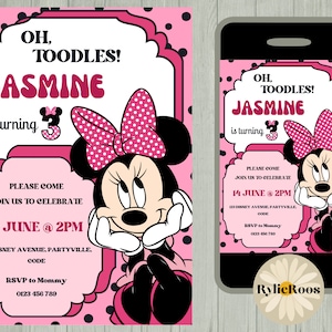 Minnie Mouse 3rd Birthday Invitation: Polka Dot Design (Digital or Printable)