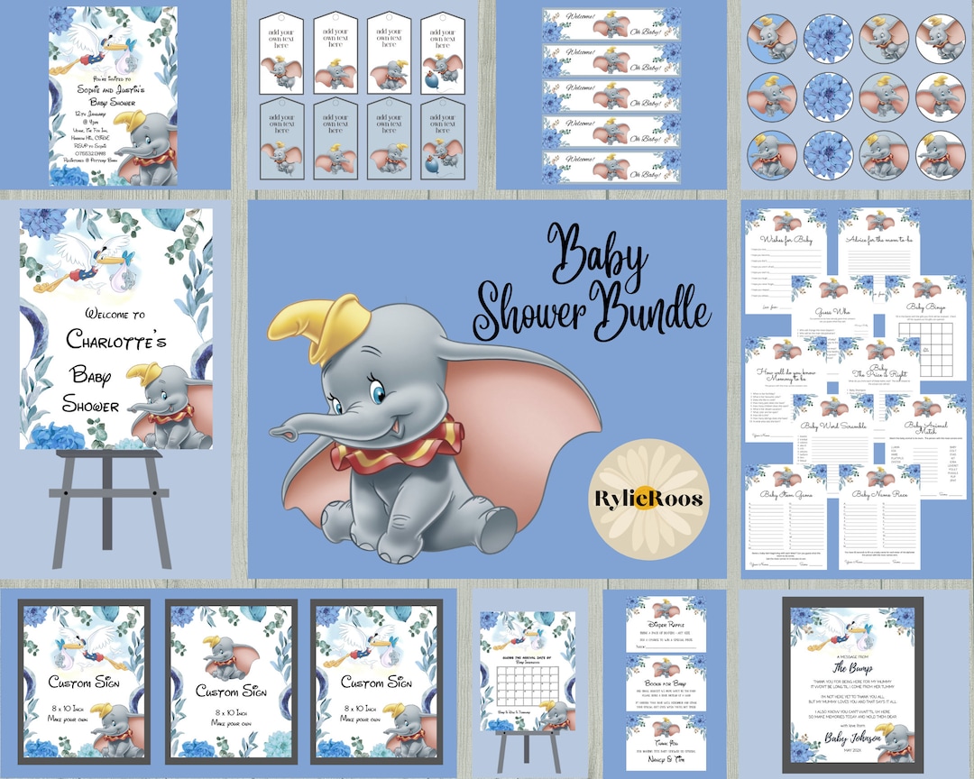 Centerpiece Dumbo Baby Invitations Dumbo Baby Shower Sales