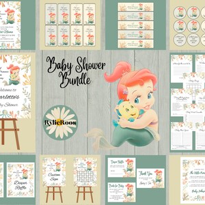 Ariel Baby Shower Bundle: Editable Invitation (Digital Design)