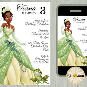 Princess Tiana Birthday Invitation: Editable Printable (Digital Text Invite)