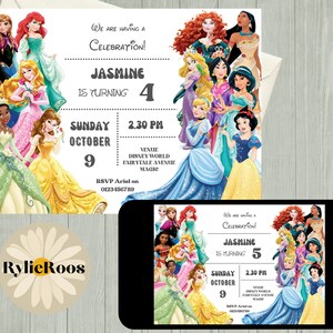 Princess Birthday Party Invitation: Customizable Digital or Printable Invite