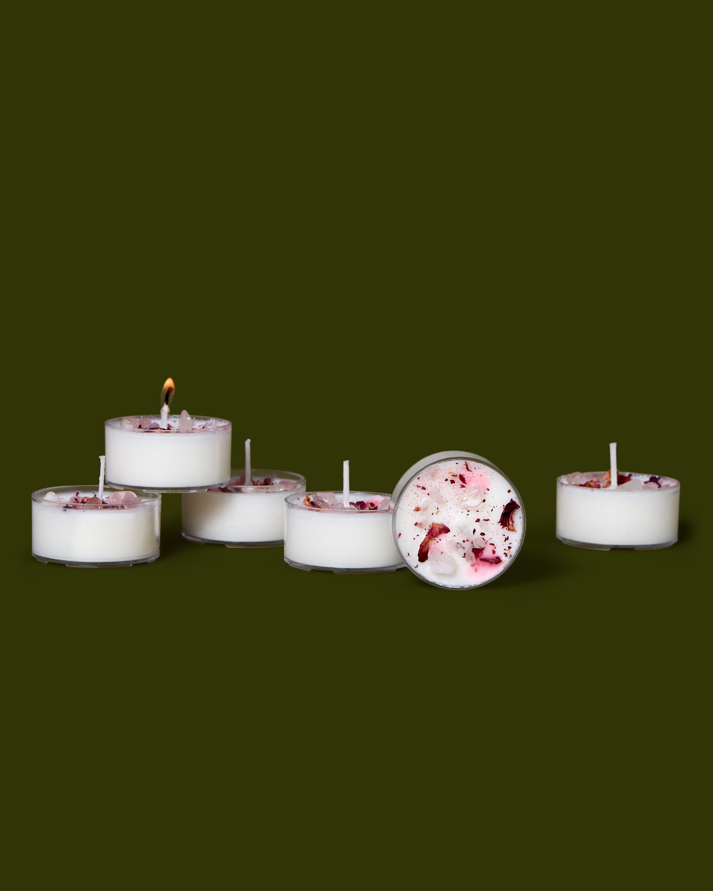 attirer les bougies rituelles de lumière thé d'amour soi, quartz rose, cire soja, écologique, végétalien, sorcellerie, spirituel, méditation