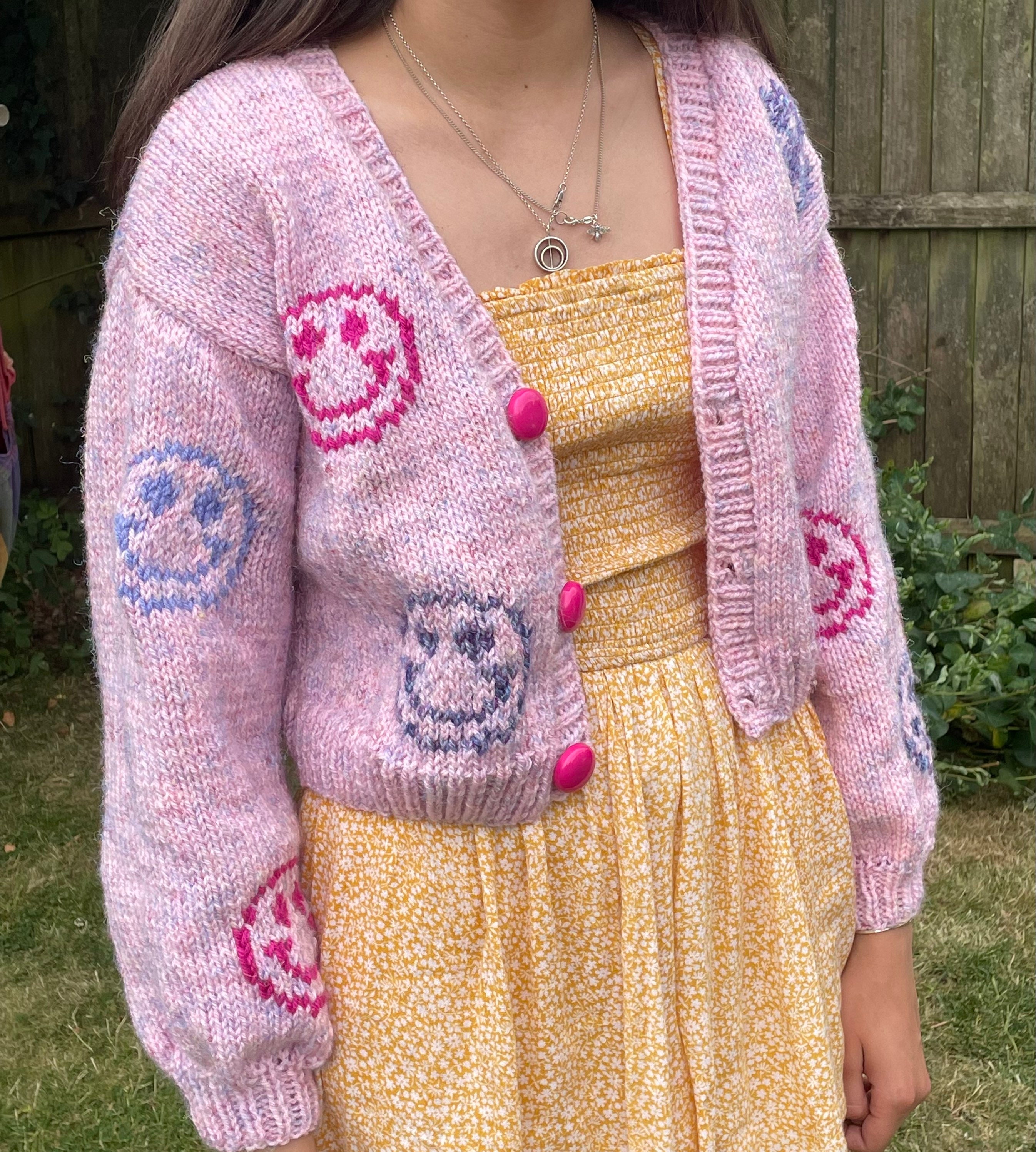 Smiley Face Cardigan Etsy