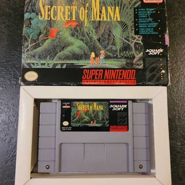 Authentic! Secret of Mana Super Nintendo game! *With Original Box!* *Authentic*