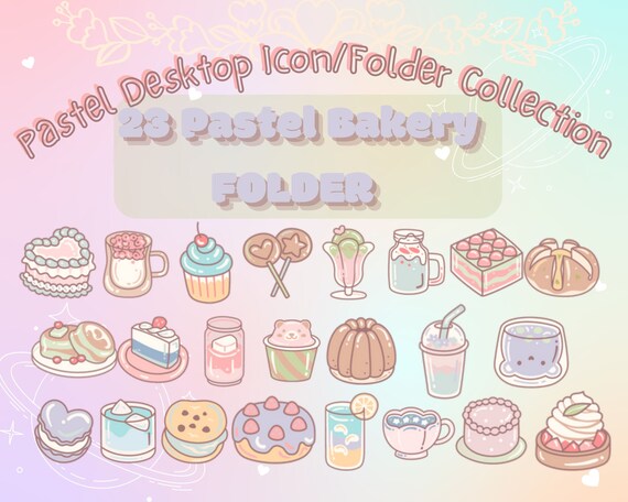 23 Pastel Cute Desktop Folder Icons for Mac &amp; PC Desktop - Etsy