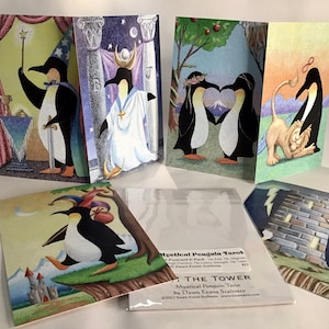 Mystique Pingouin Tarot Art Carte Postale Six-Pack