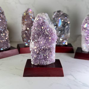 Angel Aura Amethyst on Stand! - with Druzy Crystals! - from Brazil! - You Pick!!!