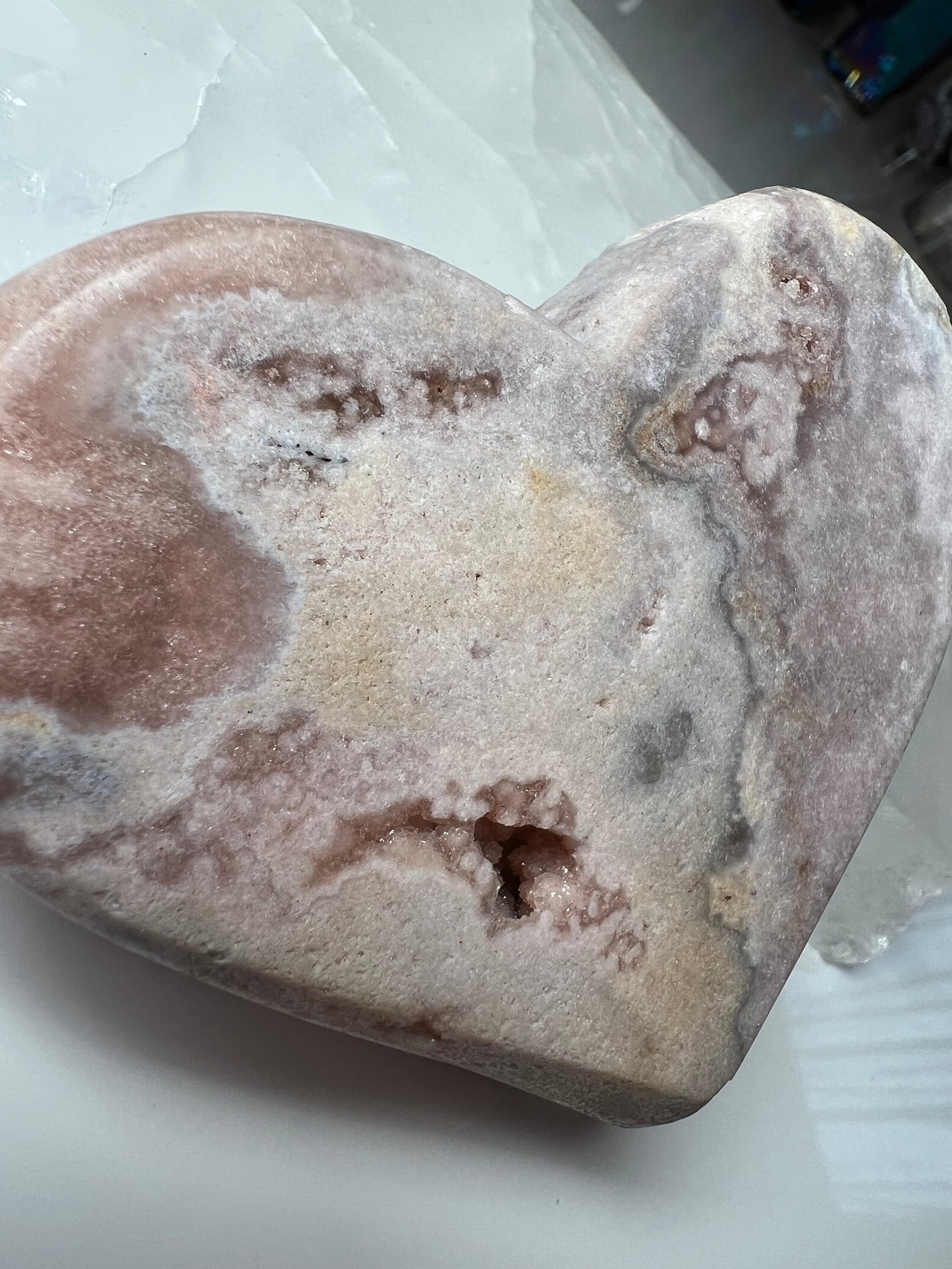 ブラジル産のピンクアメジストハート！ - ドゥルージー付き！ - Etsy 日本