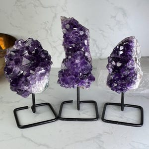 Uruguayan Amethyst Cluster on Stand! -Mini! Deep Dark Purple- High Grade! *You Pick*