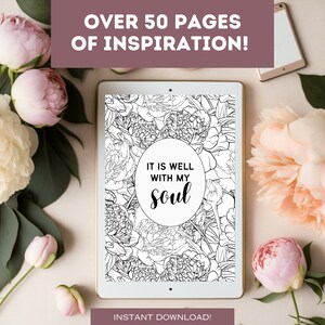 Bible Study & Devotional Coloring Workbook | bible journaling | bible verse | Prayer Journal | bible notes | bible study tools