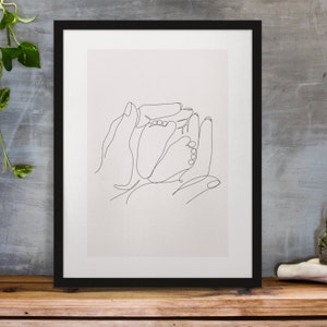 Infant Feet Printable Line-Art | Digital Wall Art | Instant Download Prints | Download Art |Digital Art