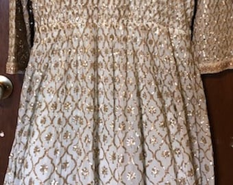 marc jacobs gold dita lace dress Gold Fringe Dress – Never Fully Dressed main image 1