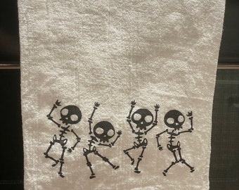 Dancing Spooky Scary Skeletons Salle de bain cuisine torchon Dark Humour Spooky Home Décor Gothique