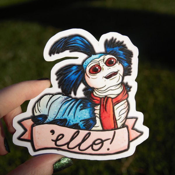 Ello!  Worm Sticker Inspired by the Labyrinth