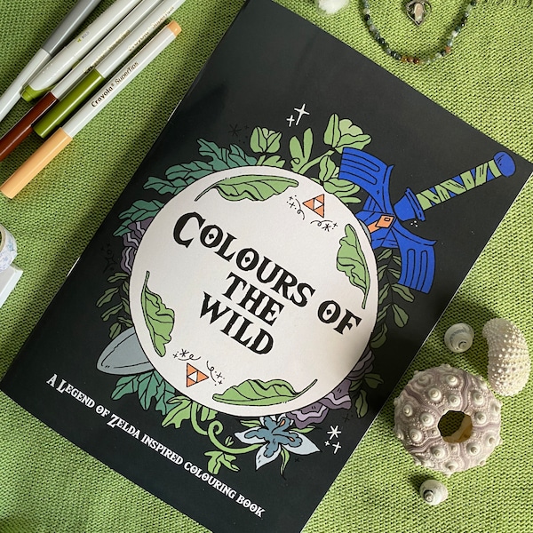 Legend of zelda colouring book , nintendo colouring pages , self care and mindfulness activities, nerdy colouring for adults