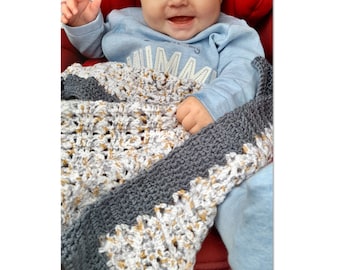 Crochet Baby Blanket Pattern |Car Seat Size | Digital Download