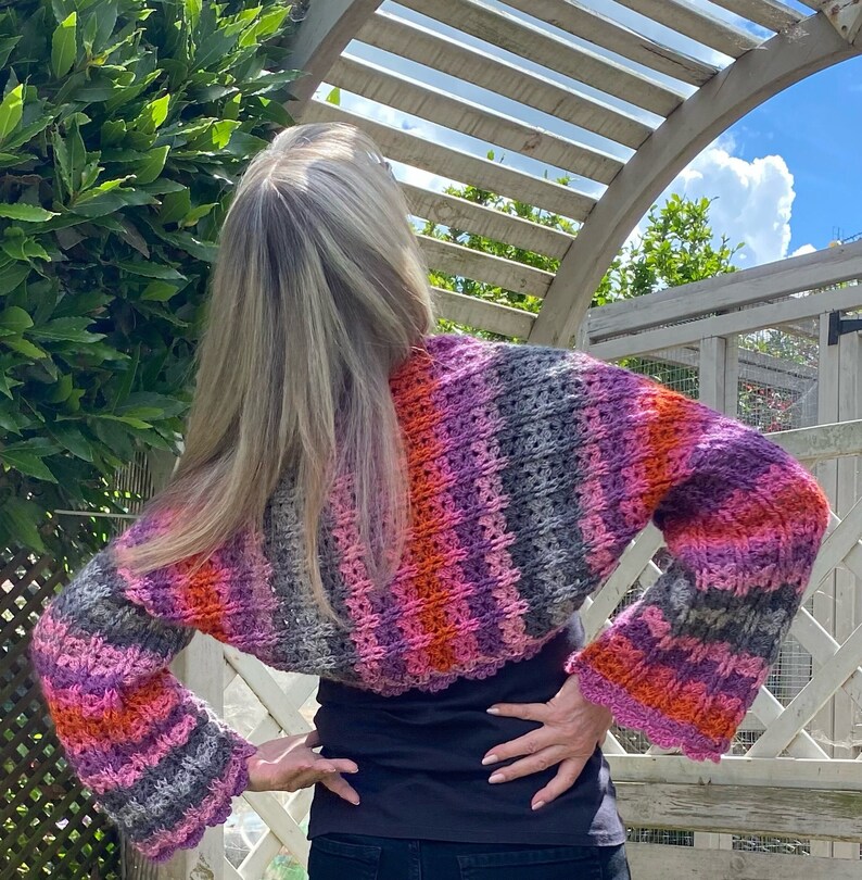 Crochet Pattern Shrug Easy to Make Sophia Long Sleeve Crochet Etsy