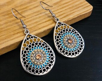 YAZILIND Long Tassel Drop Earrings Exaggerated Dangle Hook Earrring Bohemian Ear Jewelry Ladies Birthday Gift