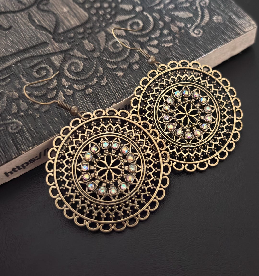 Boho Dangle Earrings: Antique Gold Ethnic Style Jewelry - Etsy