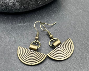 Boho dangle earrings, ethnic style earrings, bohemian earrings, boho jewellery for women, ethnic drop earrings, bronze boho earrings, hippie