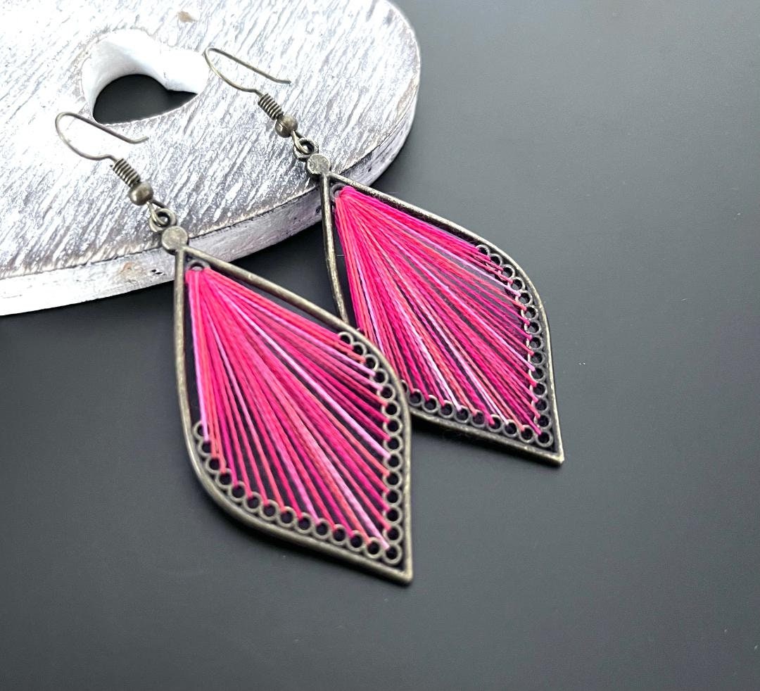 Bohemian Rainbow Layered Pro Tassel Earrings 3 Tier Fringe Statement...