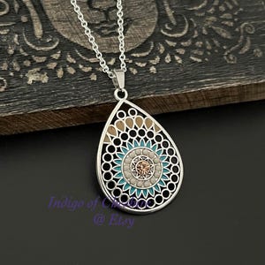 Boho Necklace, Antique Silver Necklace, Ethnic Style Necklace, Silver plated Necklace, Tibetan, Boho Jewellery UK, Pendant Charms Boho, Gift