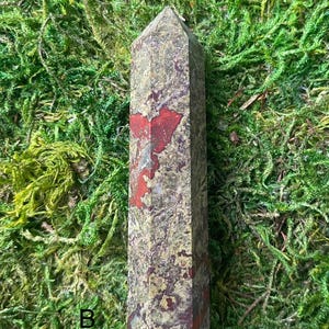Natural Dragon Bloodstone Tower – Green and Red Healing Stone | Root Chakra, Courage & Vitality Crystal Point