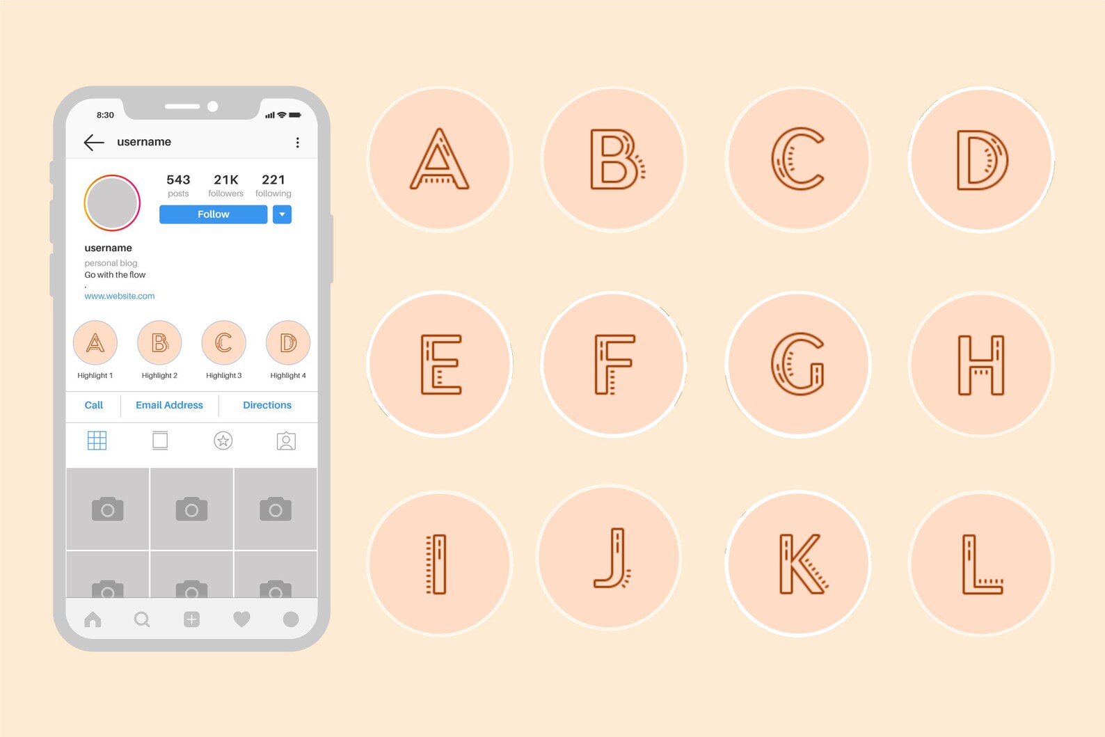 Alphabet Instagram Highlight Covers Instagram Icons Boho Etsy