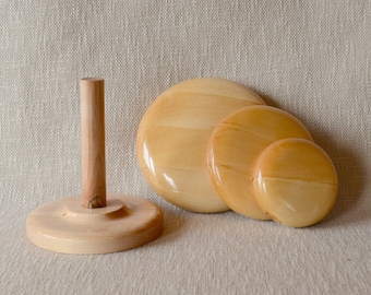 3 Pillbox Hat Block Set with Stand - 17cm - 13cm - 10cm - Pillbox Hat Block - Button Hat Block - Millinery Tools - Easy Hat Blocks