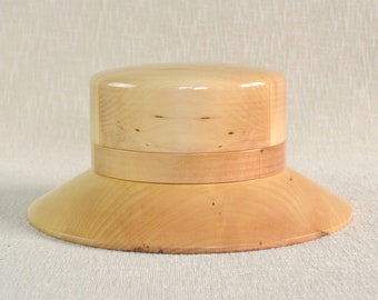 Wooden Hat Block Set with Two-sided Brim Block - Hat Block Set 19F -  Down-Turned Brim Block - Millinery Tools - Hat Mould