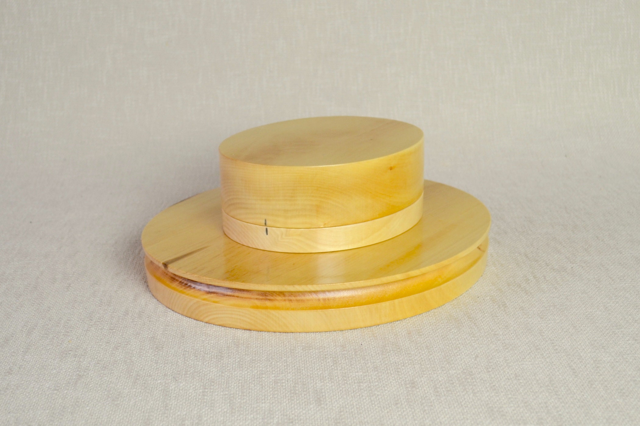 Wooden Boater Hat Block Set 30 OV - 3.5" or 2.5" Wide Brim- Boater Hat ...