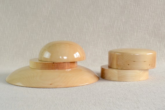 Wooden Hat Block Set 20 Hat Block Set With Wide Brim Block Wide Brim Block  Millinery Tools Hat Making Easy Hat Blocks 