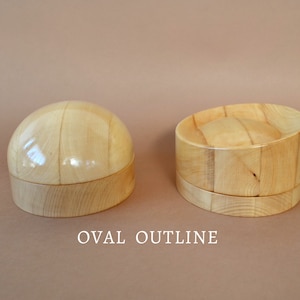 Wooden Crown Block SET 5 - Oval Outline - Hat Making Block Set - Wooden Hat Blocks - Crown Block - Hat Mould - Easy Hat Blocks