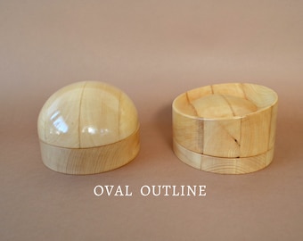 Wooden Crown Block SET 5 - Oval Outline - Hat Making Block Set - Wooden Hat Blocks - Crown Block - Hat Mould - Easy Hat Blocks