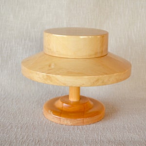 Wooden Mini Boater Hat Block Set 17S - Summer Hat Brim Block Set - Two ...