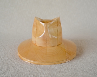 Wooden Fedora Hat Block Set F30 - Optional Presser - Fedora Hat Block Set - Hat Making Tool - Fedora Hat - Millinery tools - Hat Making