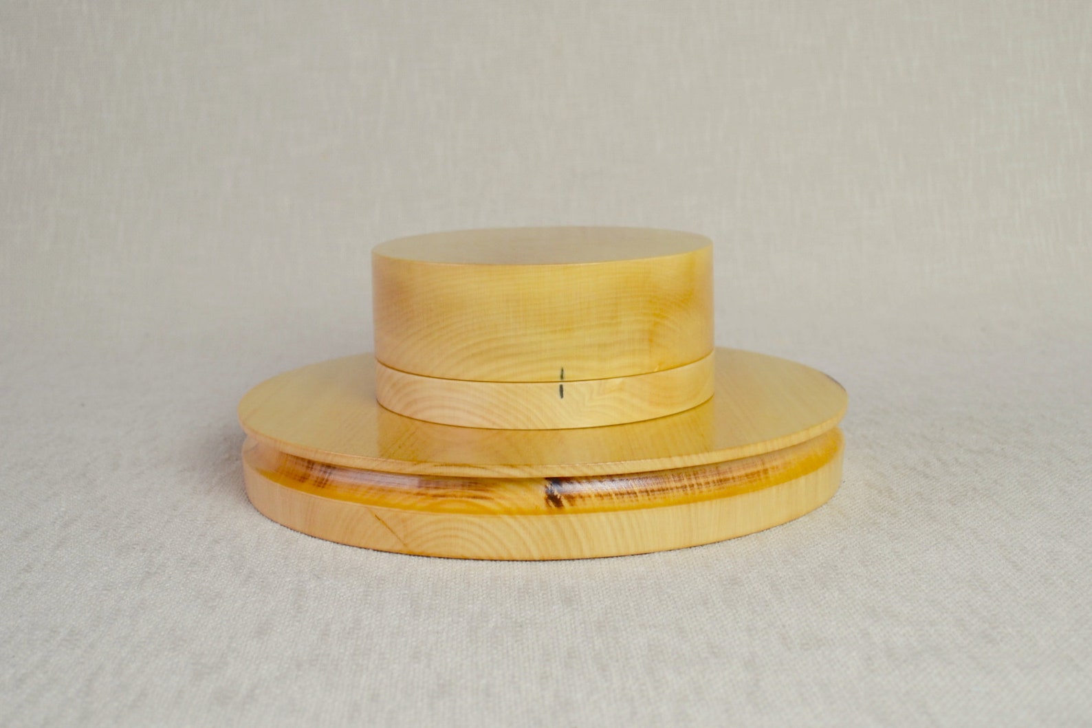 Wooden Boater Hat Block Set 30 OV - 3.5" or 2.5" Wide Brim- Boater Hat ...