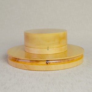 Wooden Boater Hat Block Set 30 OV - 3.5" or 2.5" Wide Brim- Boater Hat ...