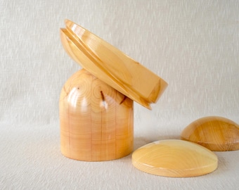 Saucer Fascinator Hat Block ZARA with String Groove - Percher Hat Block Set - Hat Block with Presser - Wooden Hat Block - Millinery Tools