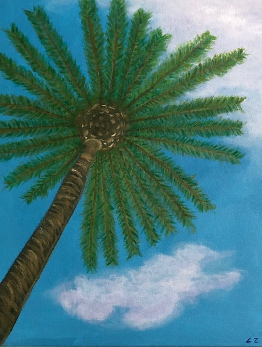 Palm Tree Canvas Painting Etsy