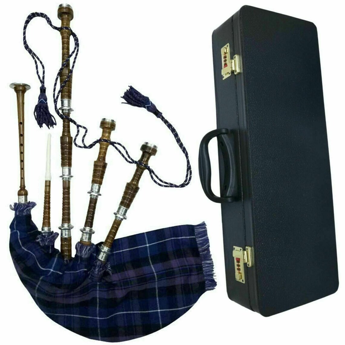 Scottish Bagpipe Sheesham Wood Pride of Scotland Silver Mounts Free Carrying Box Etsy