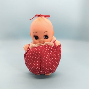 Home Decor, Doll, Pin Cushion, Kewpie Doll, Sewing Accessories, Wings, Starfish Hands, Big Eyes, Plastic Doll, Stuffed Dress, 1960s, Vintage