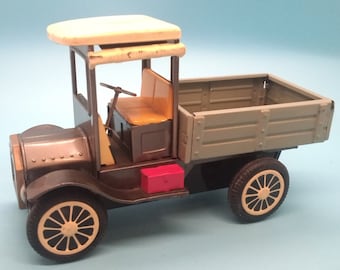 RARE 1930's Kingsbury Toys Steel Flatbed Truck - Blue Cab W