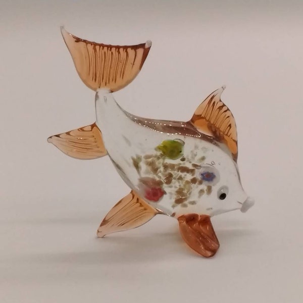 Art Glass, Fish, Lampworks, Tiny Mini Fish, Minature Collection, Glass Fish, Italian Glass, Murano, Millefiore, Glass Fish, 1990s Vintage