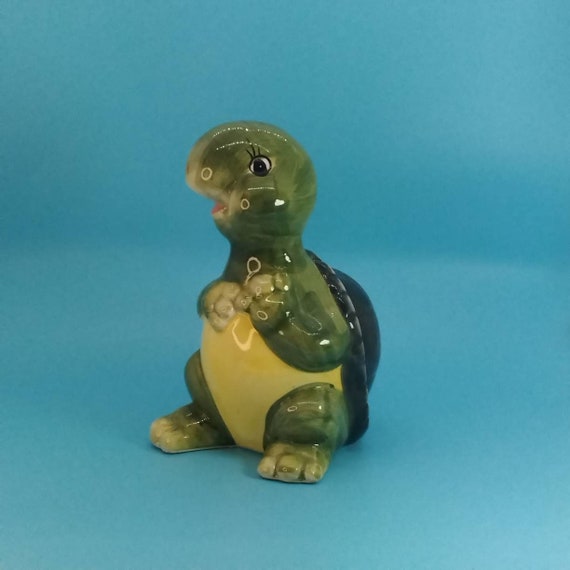 Figurine Turtle Coin Bank Turtle Bank Standing Turtle Etsy